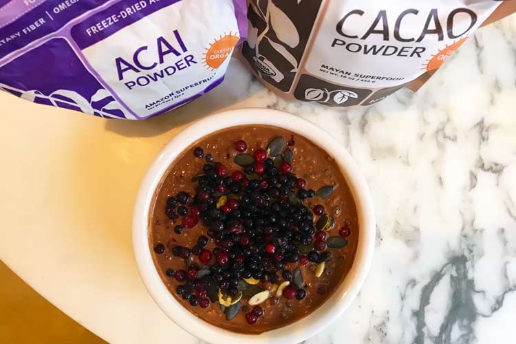 chocolate acai oatmeal recipe