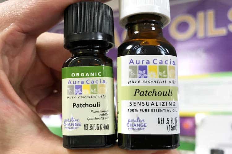 Aura Cacia conventional and organic patchouli