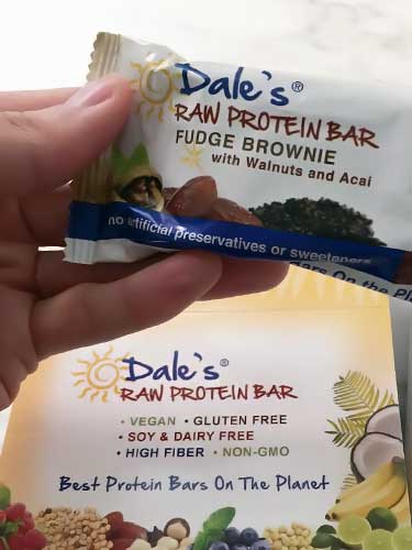 Dale's box that says best protein bars on it