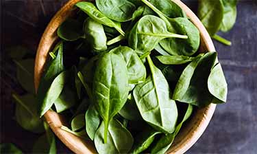 bowl of fresh spinach