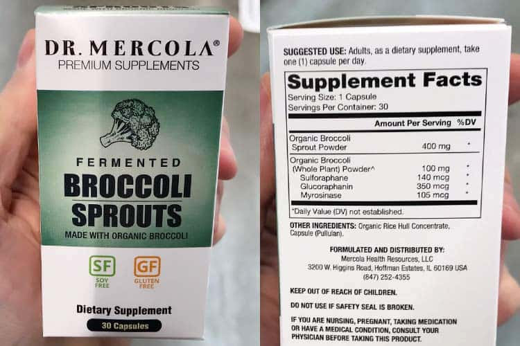 Dr. Mercola broccoli sprouts supplement ingredients and nutrition facts