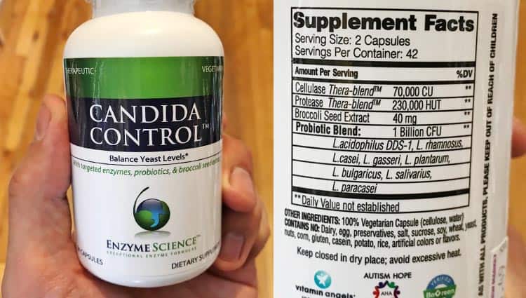 candida control probiotic and enzyme supplement