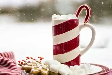 candy cane latte during Christmas time