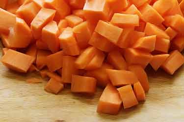 diced pumpkin