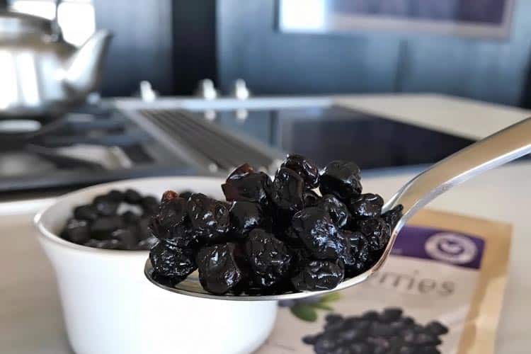 spoonful of dried blueberries