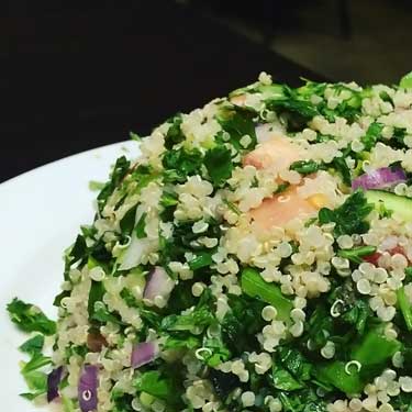 gluten free parsley tabbouleh made with quinoa