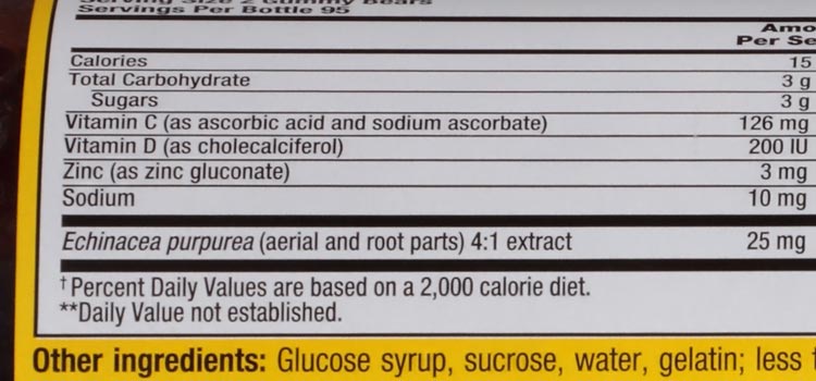 sugar in gummy vitamin C