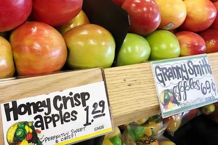 high price of Honeycrisp for $1.29 each at Trader Joe's