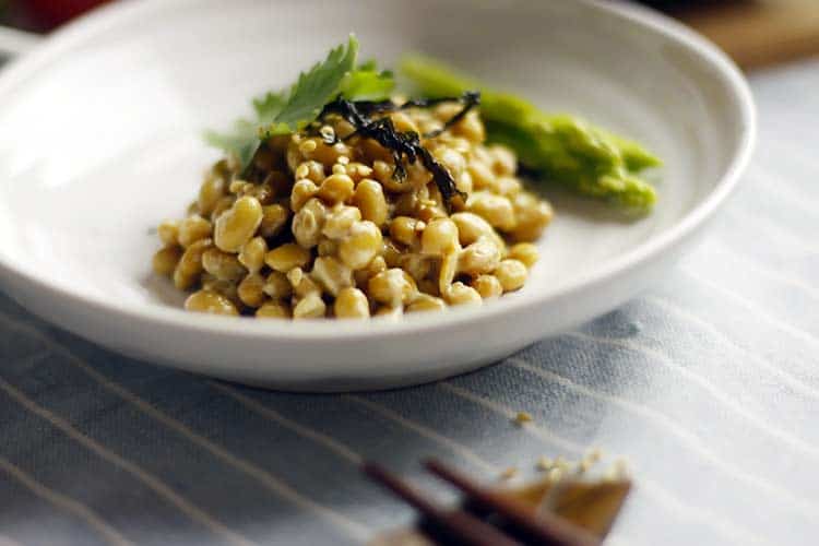 plate of Japanese natto