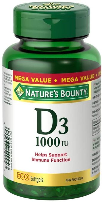 Nature's Bounty Vitamin D3 Pills and Supplement