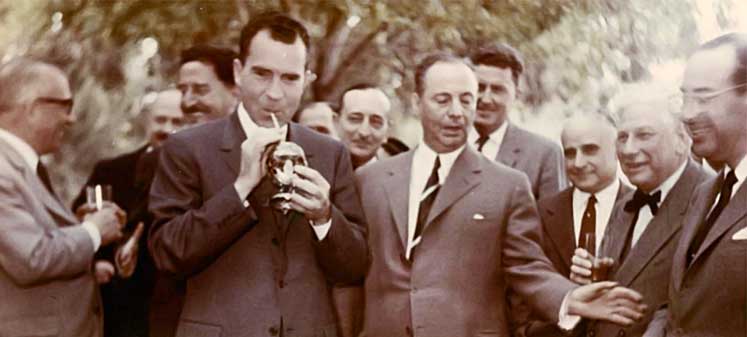 Vice President Nixon drinking yerba mate