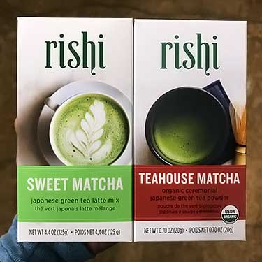 Rishi sweet matcha and teashouse flavors