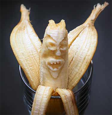 scary carved banana