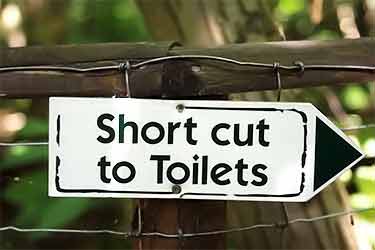 toilet shortcut sign