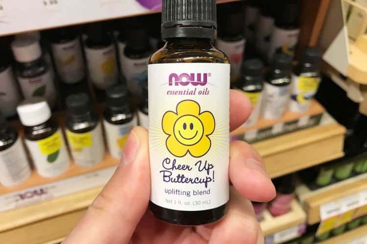 bottle of "Cheer Up Buttercup" uplifting essential oil blend