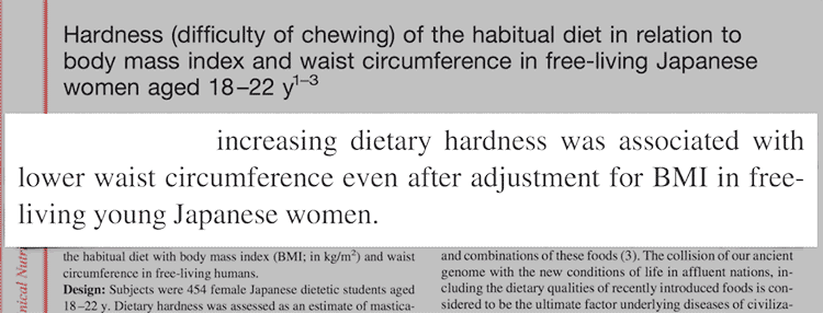 study showing how food hardness influences BMI