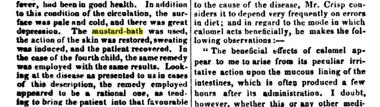 The Lancet talking about mustard bath benefits being used