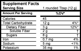 metamucil nutrition facts label