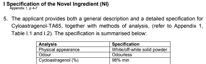 TA 65 ingredients